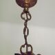 French vintage heavy brass 6 light empire style chandelier