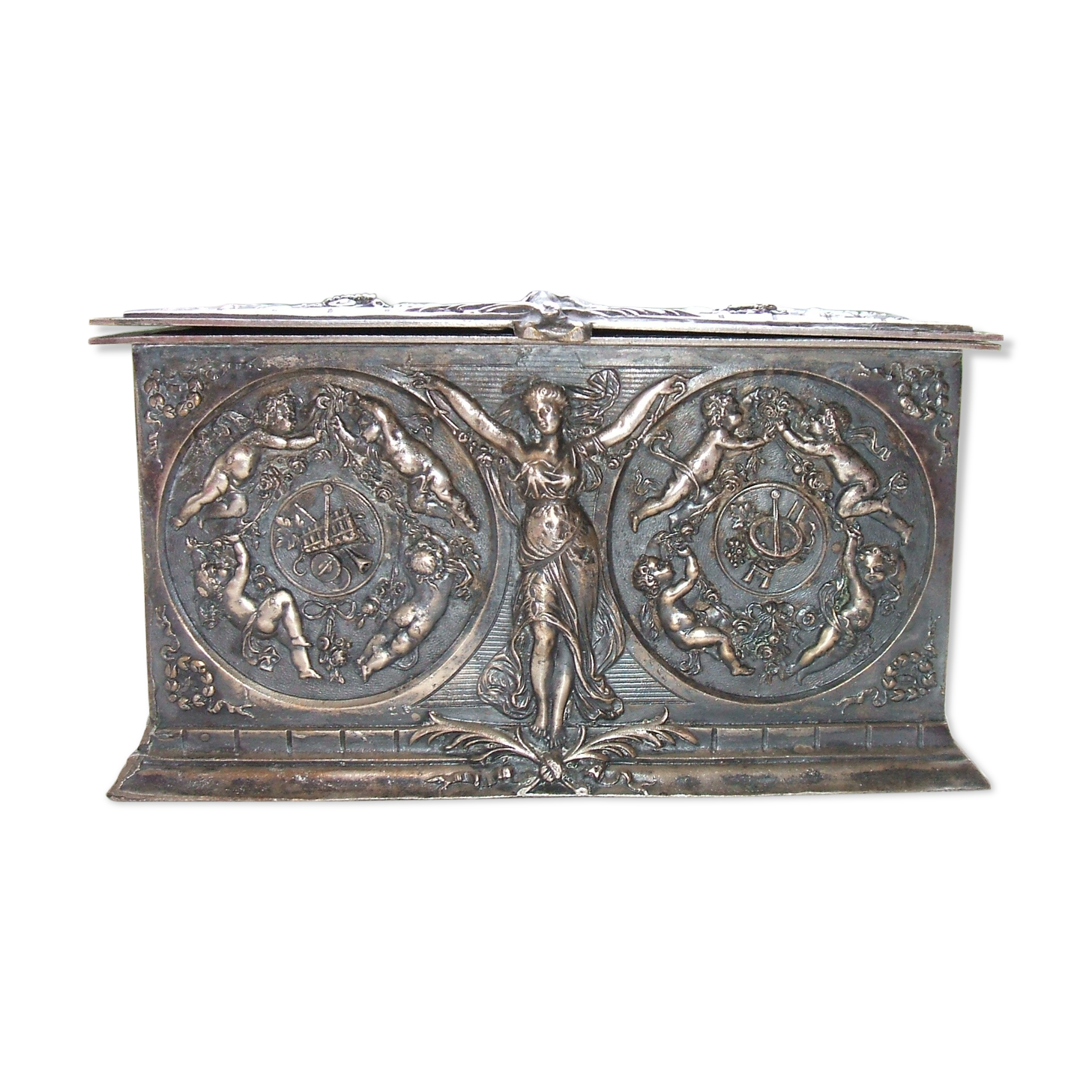 Silver metal box XIXeme