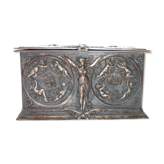 Silver metal box XIXeme