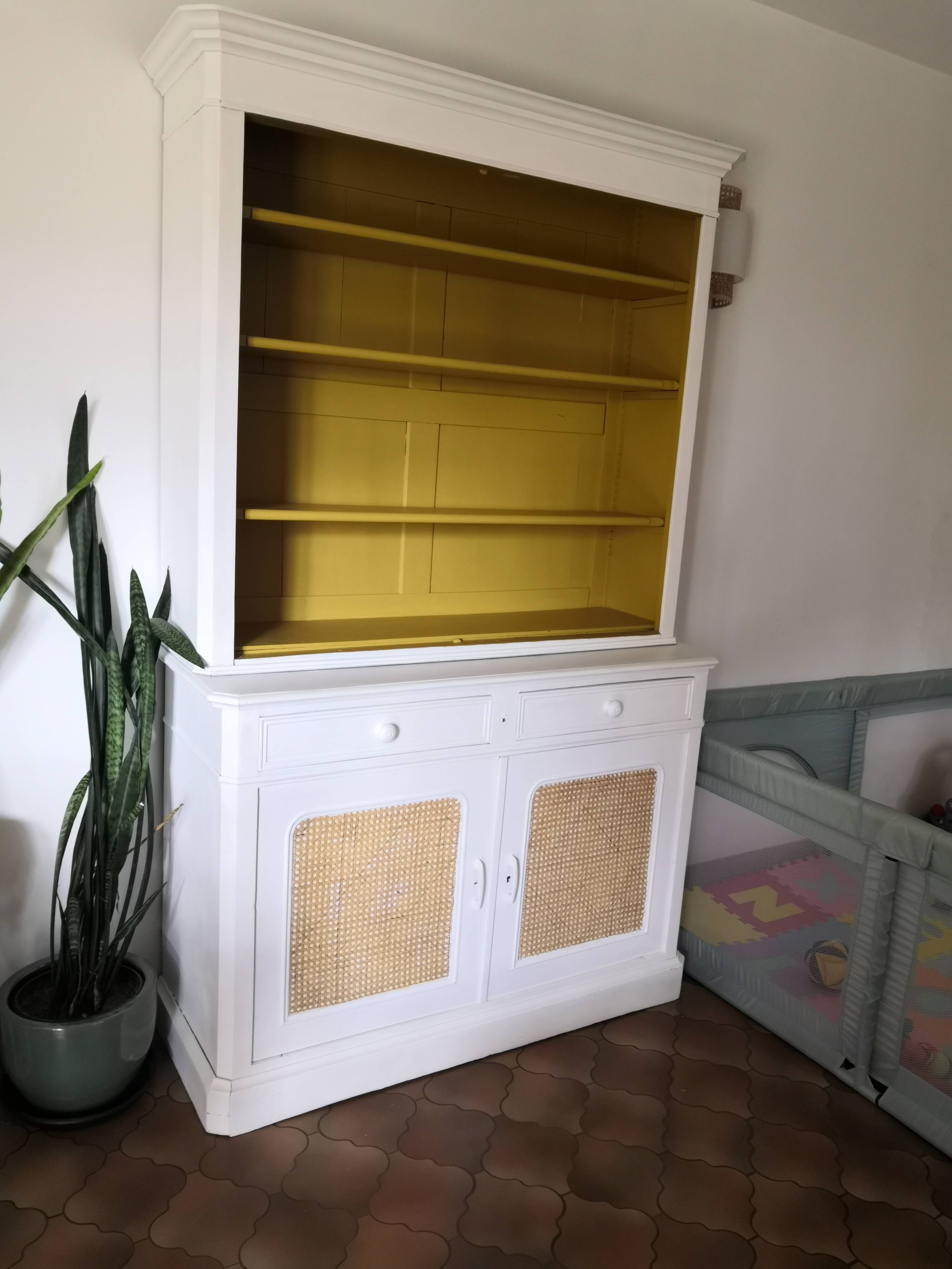 Vintage buffet cupboard restyled cannage