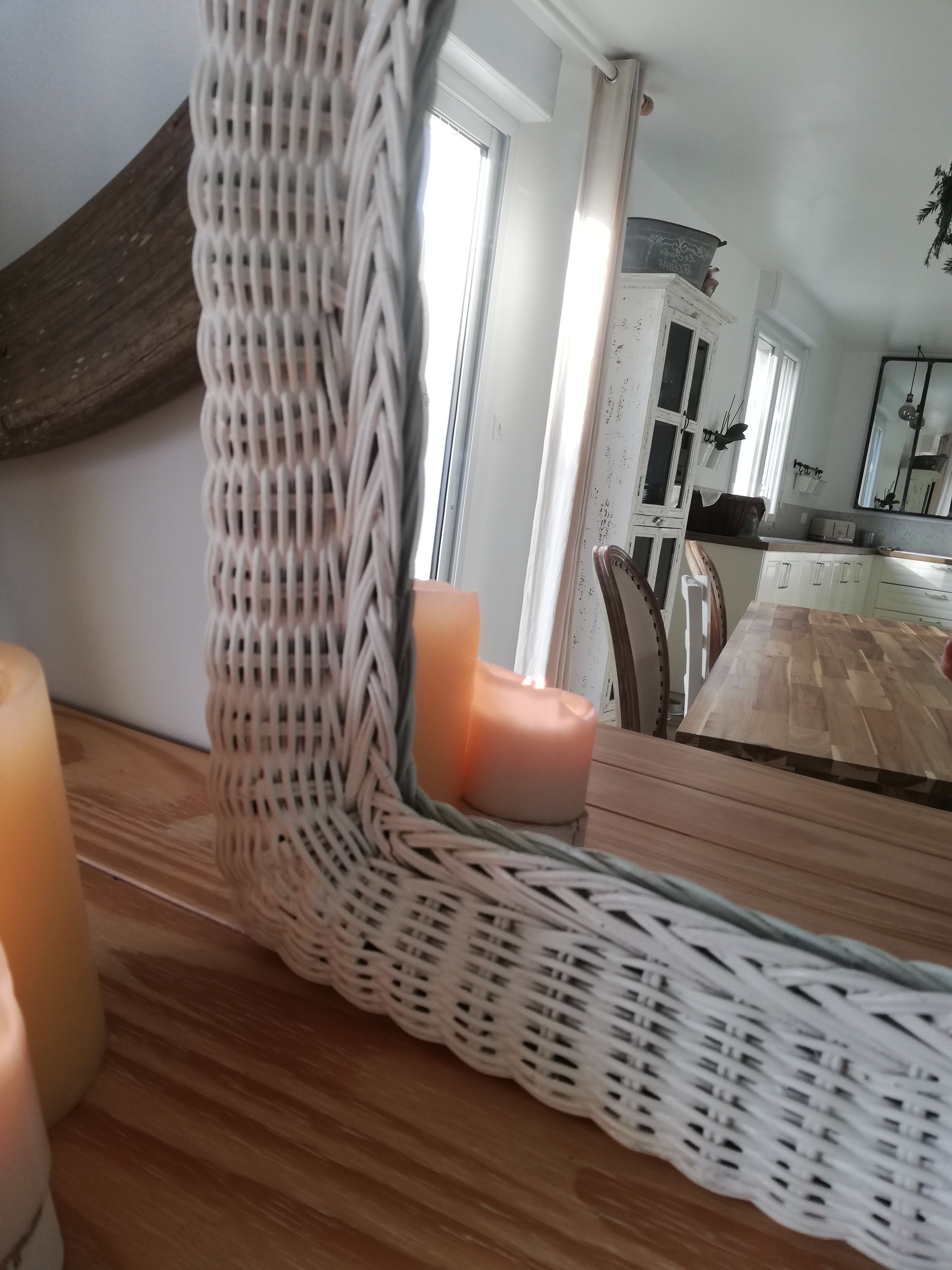 Vintage wicker mirror