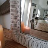 Vintage wicker mirror