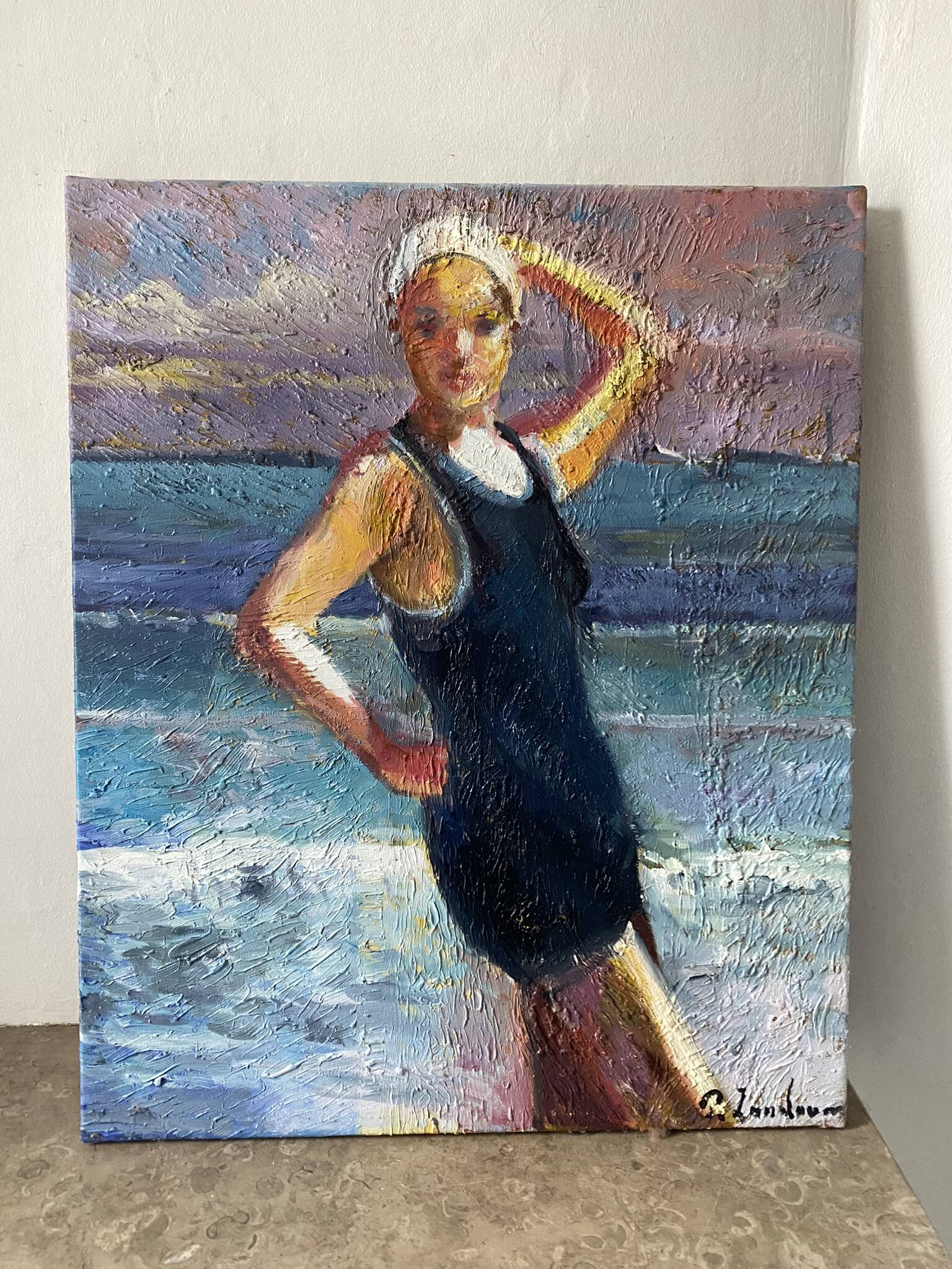 Portrait of a bather signed Patrice Landauer