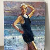 Portrait of a bather signed Patrice Landauer