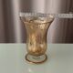 Art Deco Gilded Glass Vase with Geometric Gold Grid Decoration
