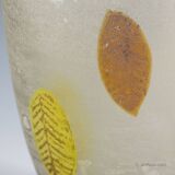 Glass vase 'A Scavo' by Gino Cenedese with autumn leaves