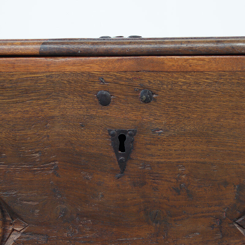 rustic antique 18th century oak chest