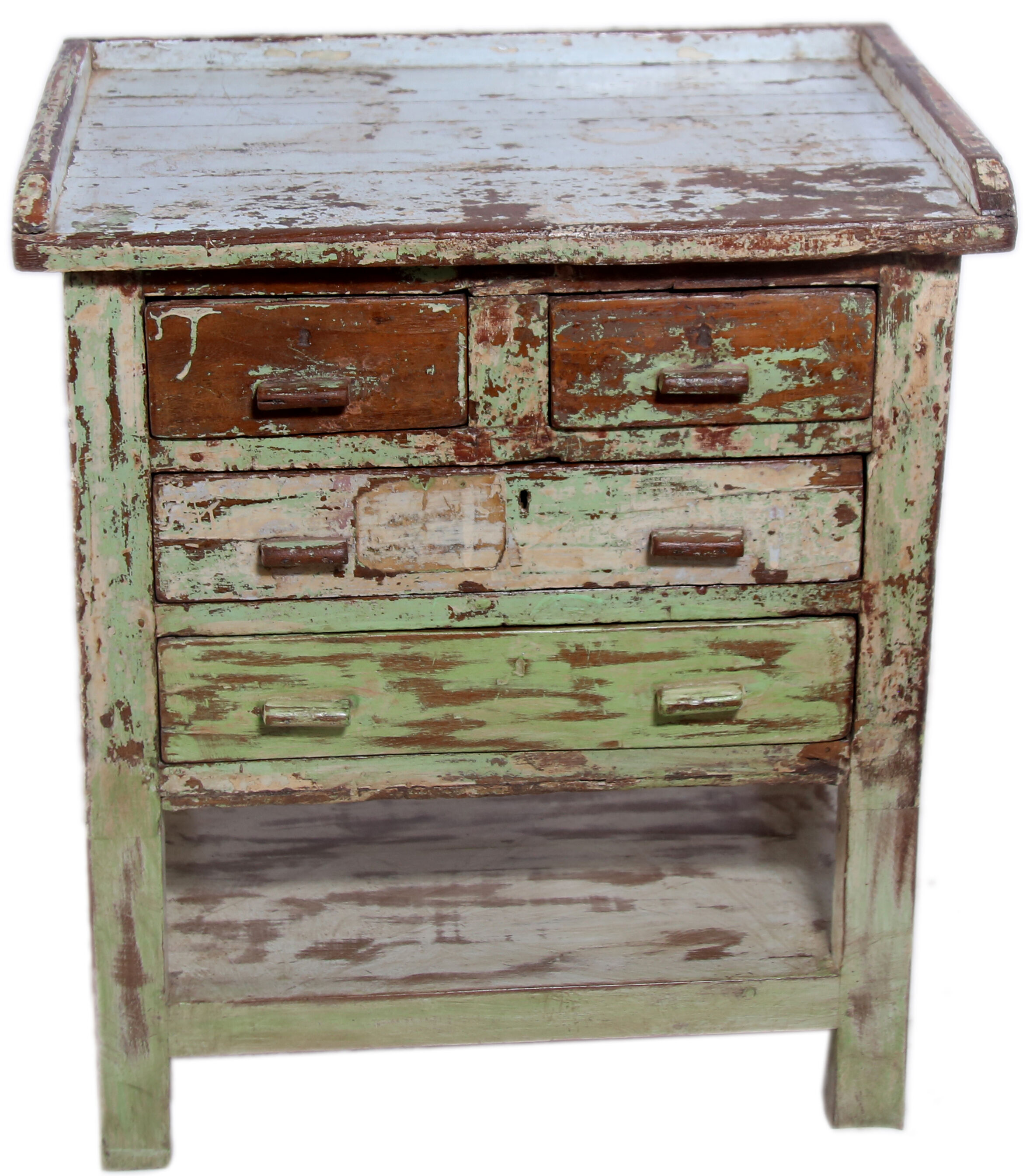 Old Burmese teak bedside furniture