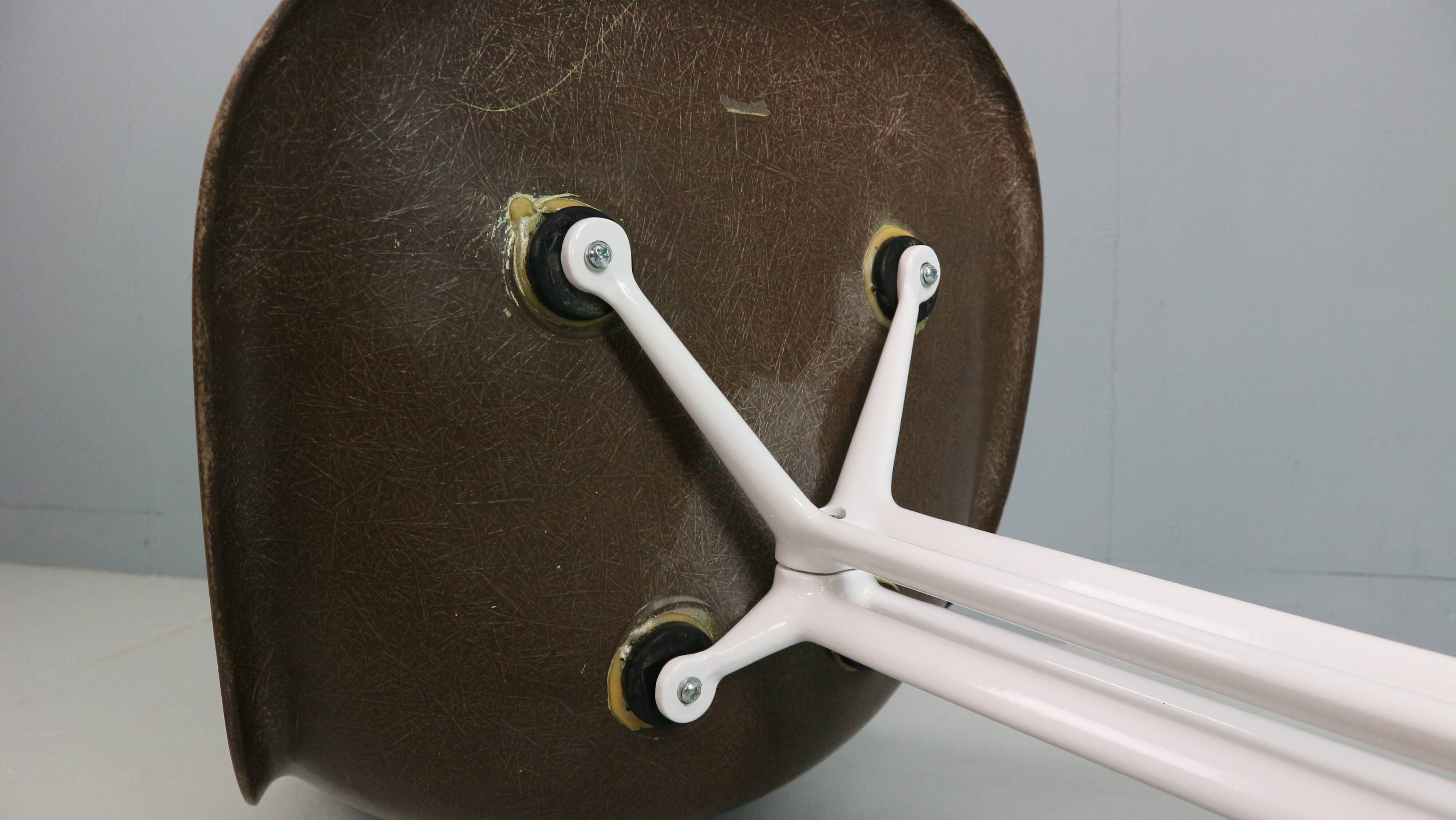 Charles & Ray Eames "La Fonda" Brown Fiberglass Chairs For Herman Miller