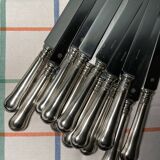 12 antique Ercuis table knives in silver metal