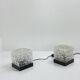 Pair of Vintage Cube Lamps – Textured Glass Wall or Ceiling Lights