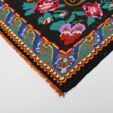 Handmade vintage moldov black kilim 205 cm x 213 cm