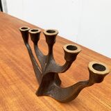 Vintage German brutalist metal candlestick by Dalbeck.