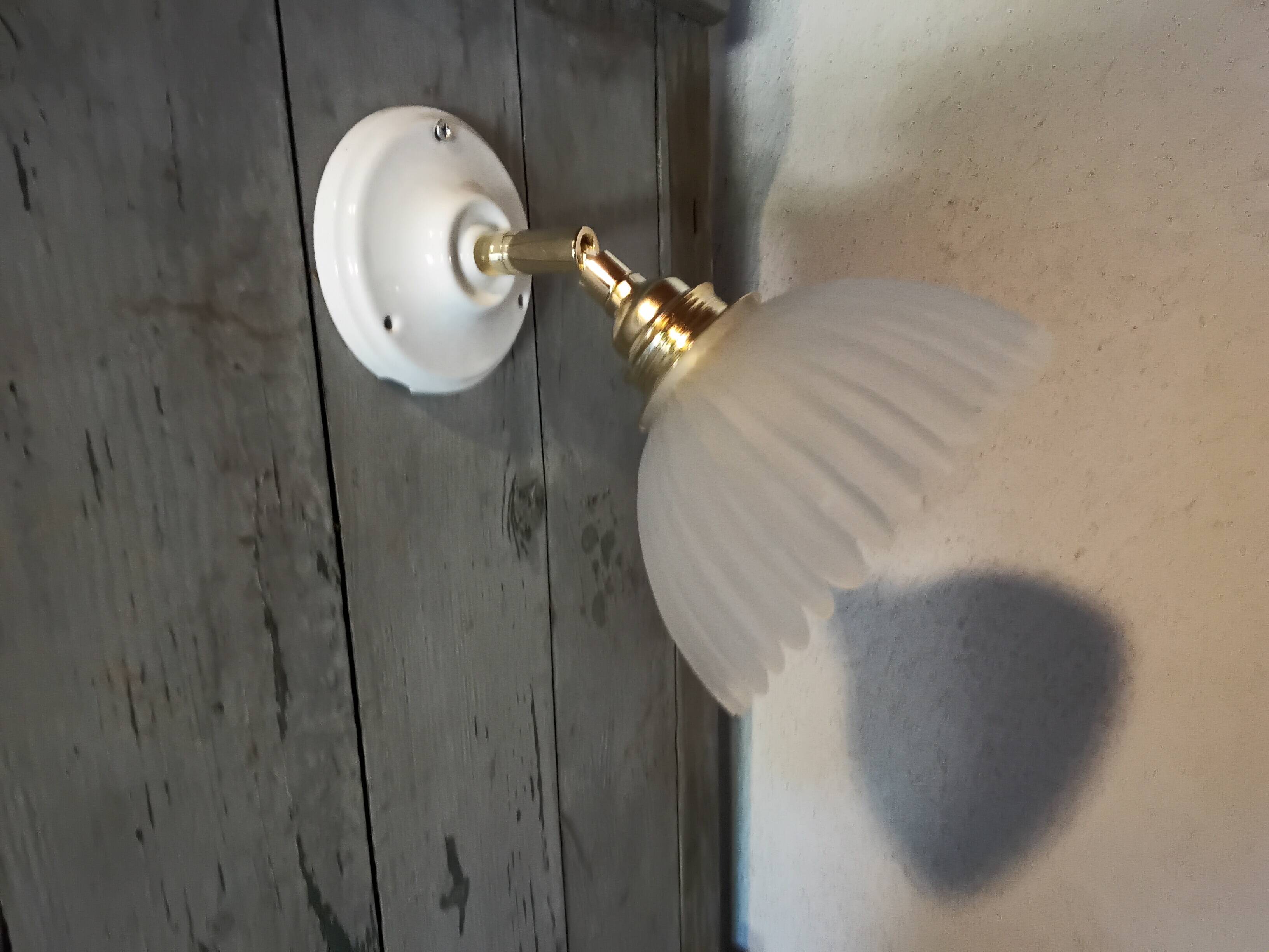 Vintage frosted glass wall light