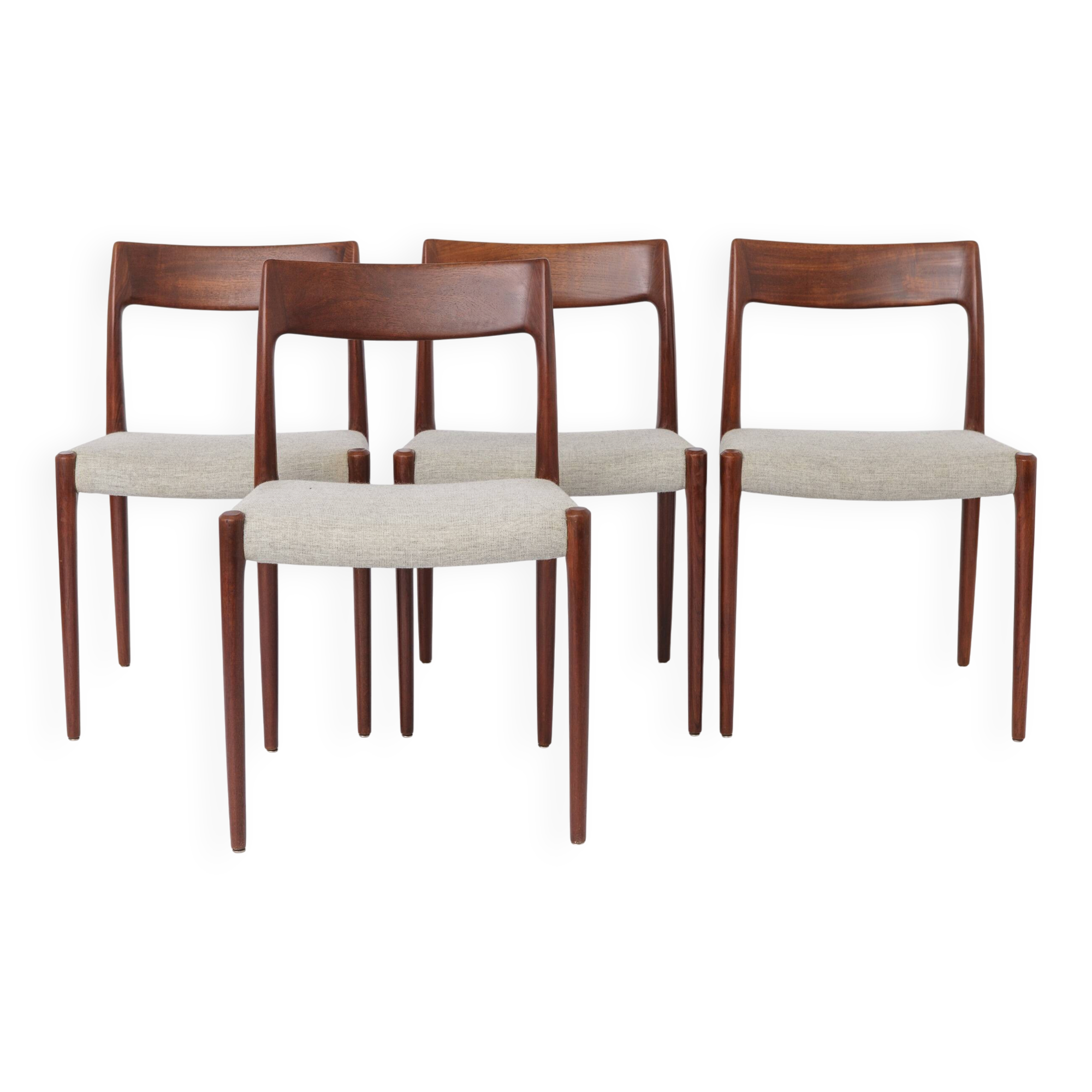 Set of 4 Niels Otto Møller Model 77 Chairs, Danish Mid Century Teak Dining