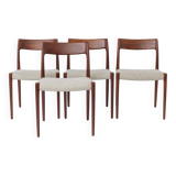 Set of 4 Niels Otto Møller Model 77 Chairs, Danish Mid Century Teak Dining