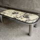 Table basse italienne en marbre et chrome, 1970s
