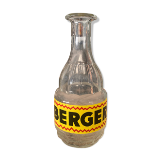 Carafe bouteille publicitaire bistrot BERGER en verre