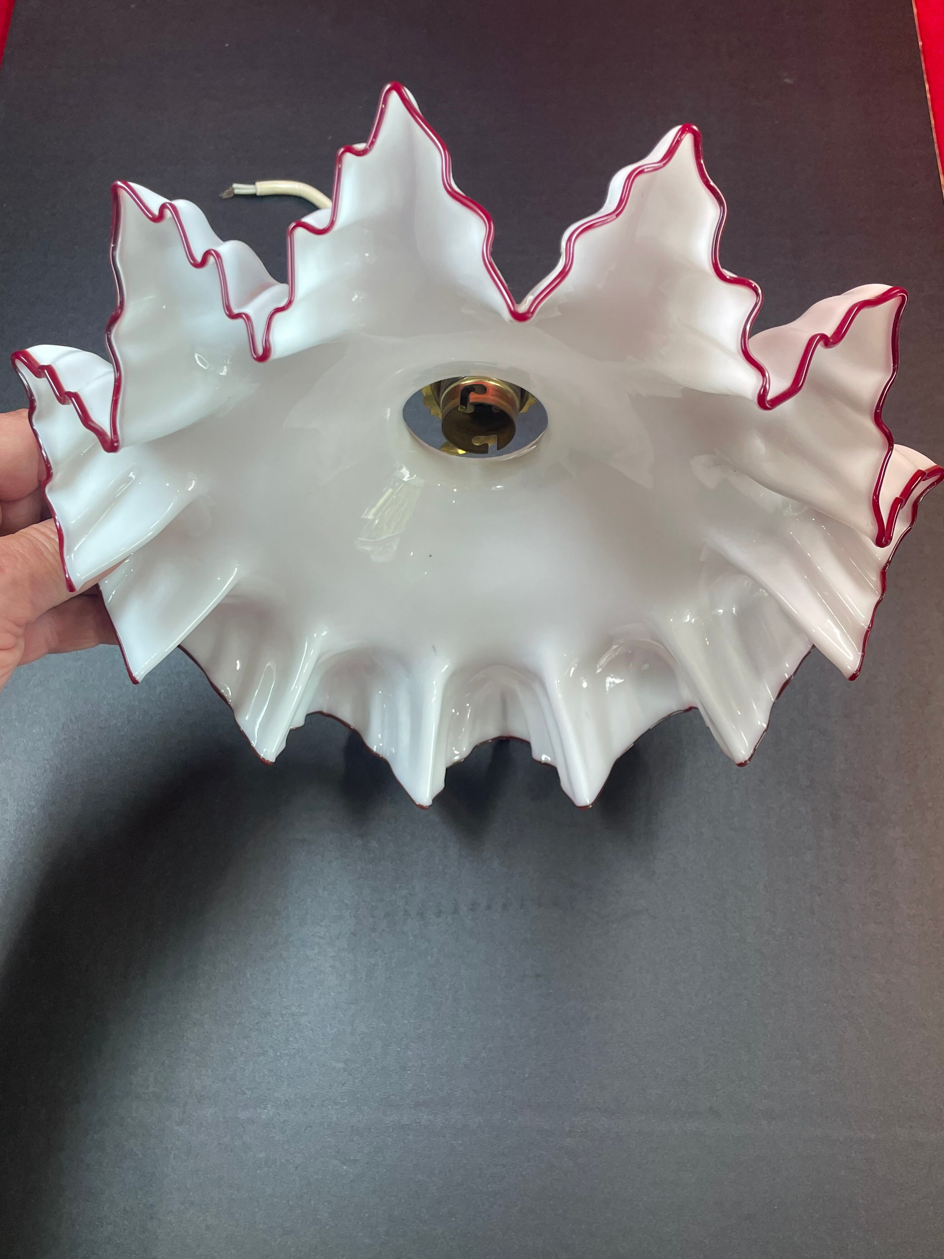 Old Suspension complete lampshade pleated glass wall lamp vintage ceiling lamp