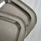 Shiny metal rectangular tray