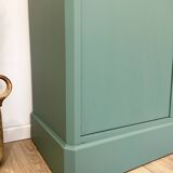 Antique solid pine wardrobe, reimagined in Celadon Green.