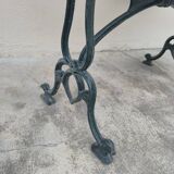 Antique cast iron and marble bistro restaurant table - 1.40m