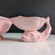 Vintage powder pink earthenware duo. Salins les Bains. 1950s.