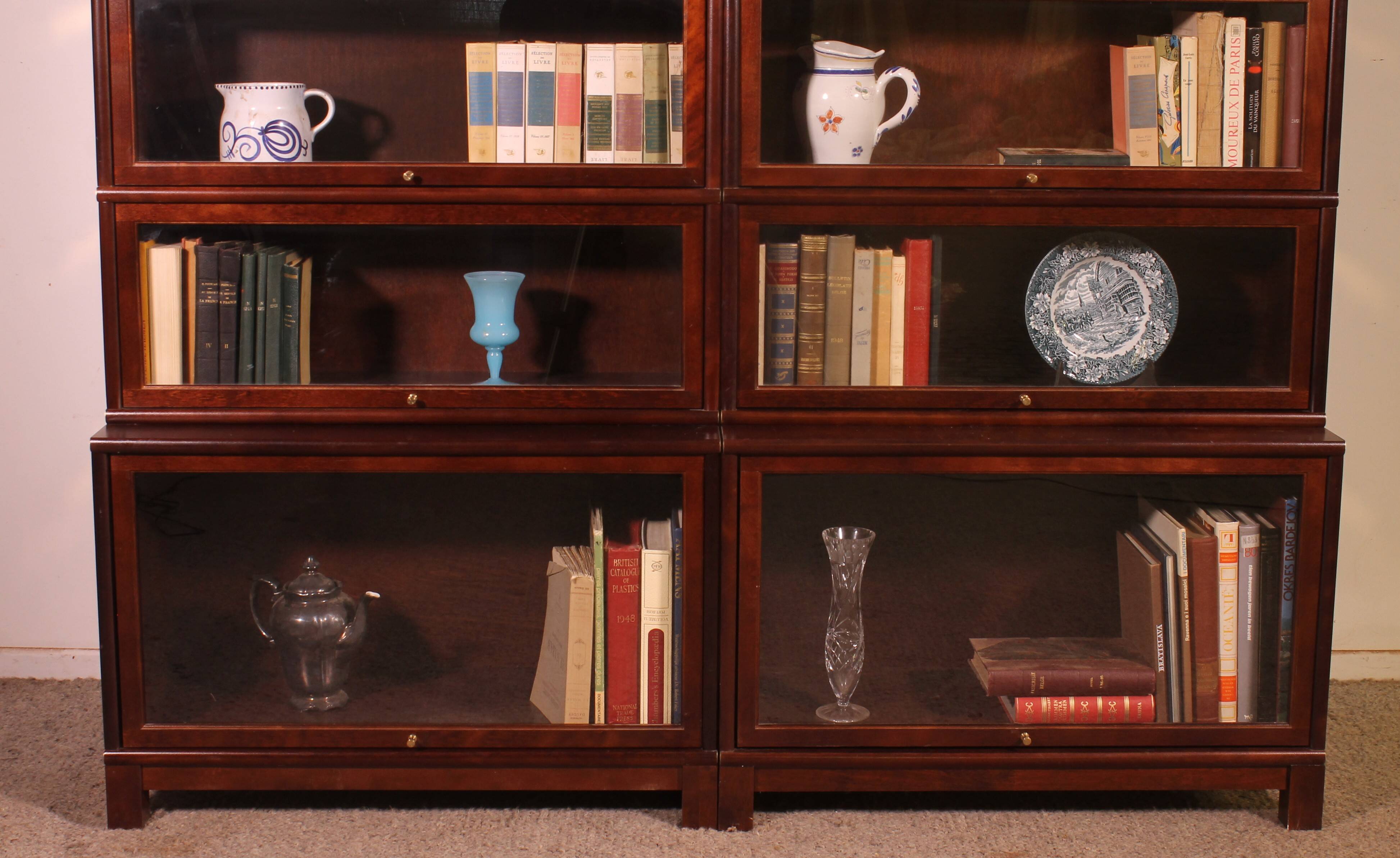 paire de bibliothèques dit stacking bookcase en acajou