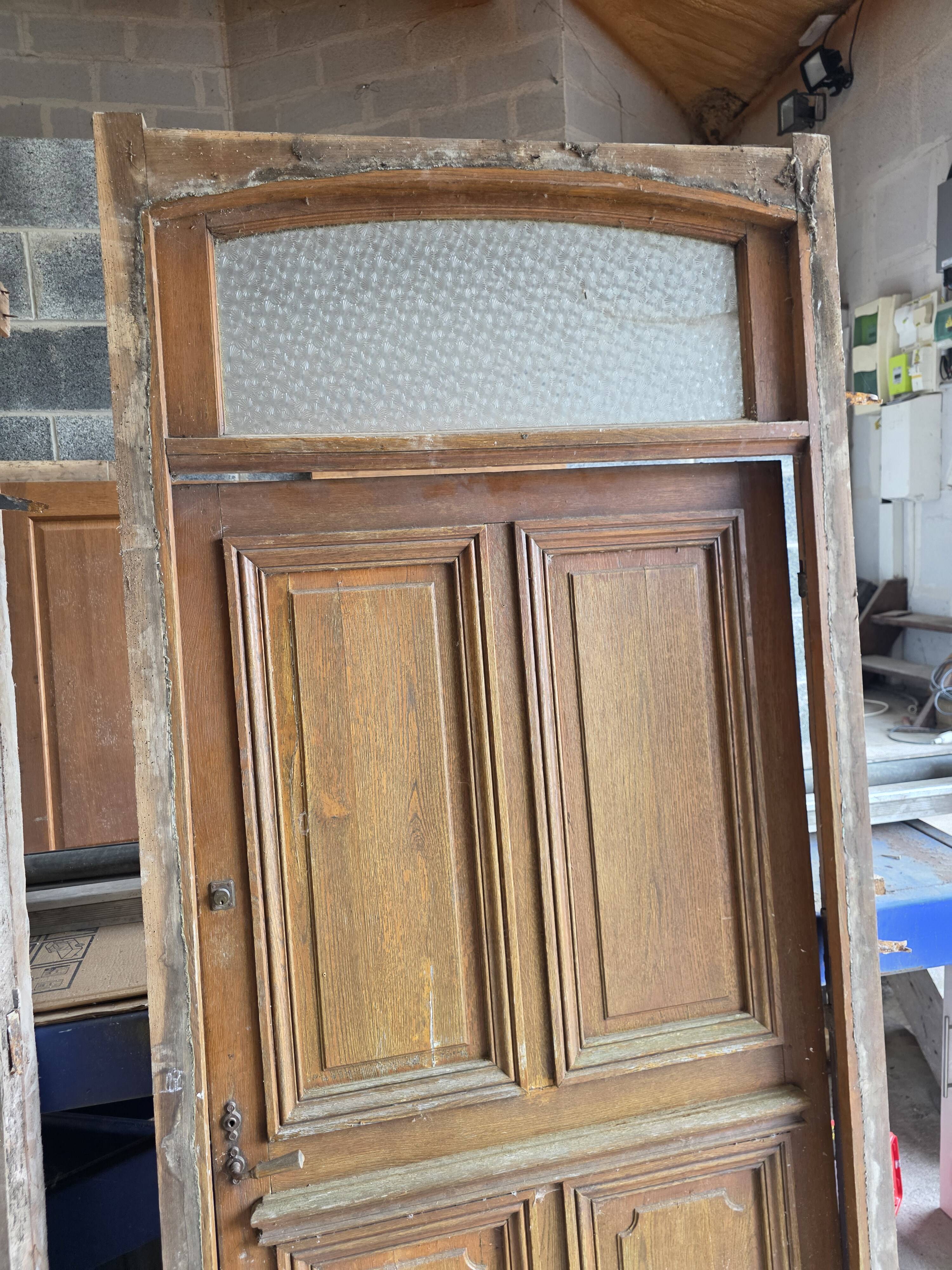 Solid oak entrance door 19th century