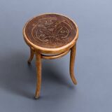 Thonet style Art Nouveau bistro stool in curved wood
