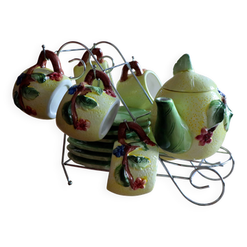 Tea / coffee service in earthenware "Lemon" on display – 15 pieces