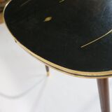 Table basse XL à rebord doré des années 1960