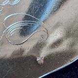 Silver-plated metal serving spoon and French fry shovel signed "Wiskmann"