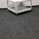 Vintage,white cubed side or coffee tableon wheels