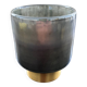 Glass and brass tealight holder