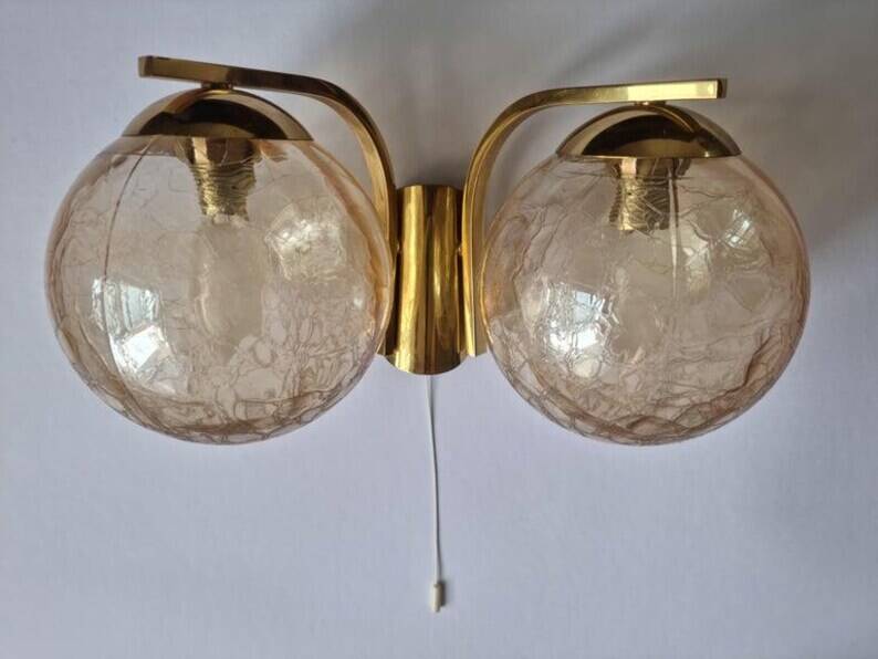 Midcentury Brass Wall Lamp, Germany, 1970s