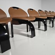 Set of 10 "Sail" dining chairs by Giovanni Offredi for Saporiti, 1973.