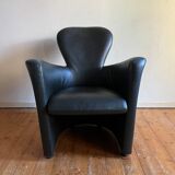 Dutch design easy chair Amphora by Leolux faux leather upholstery