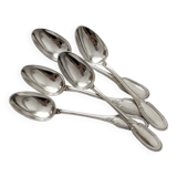 5 Ercuis silver-plated mocha teaspoons