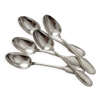 5 Ercuis silver-plated mocha teaspoons
