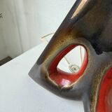 1950s ceramic table lamp, free form