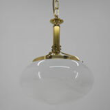 Lustre en laiton et verre, années 2000