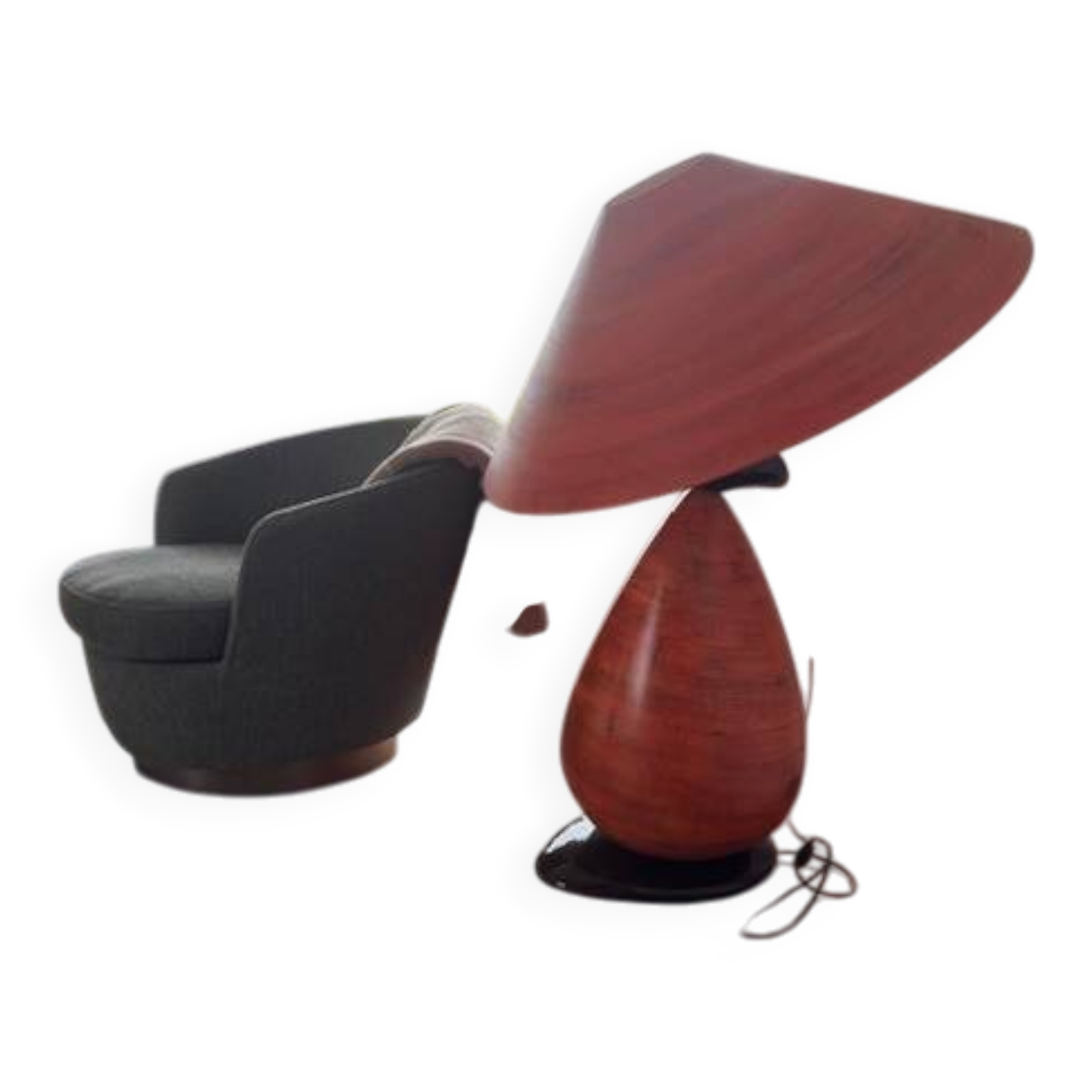 Sculptural lamp in terracotta ceramic