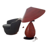 Sculptural lamp in terracotta ceramic