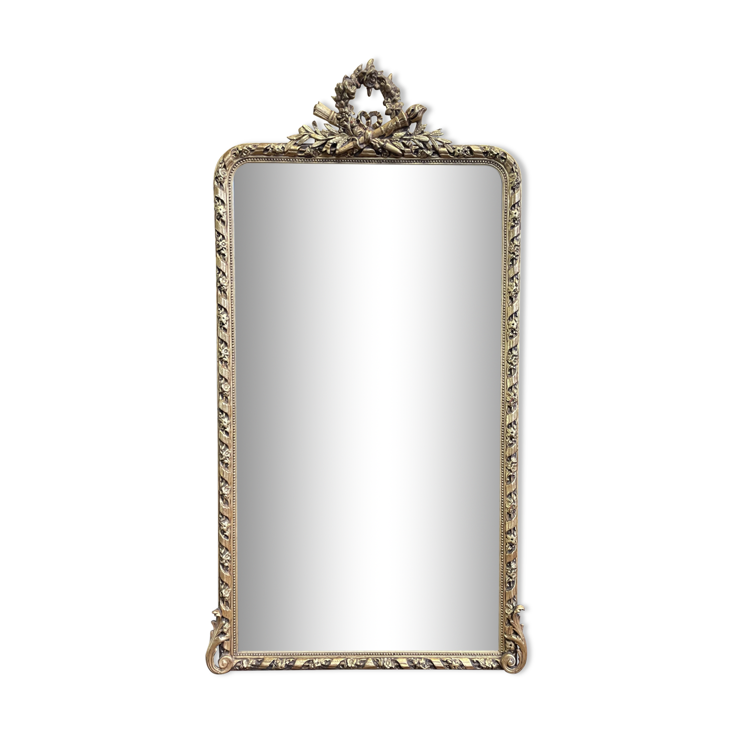 Napoleon III era mirror with gold leaf