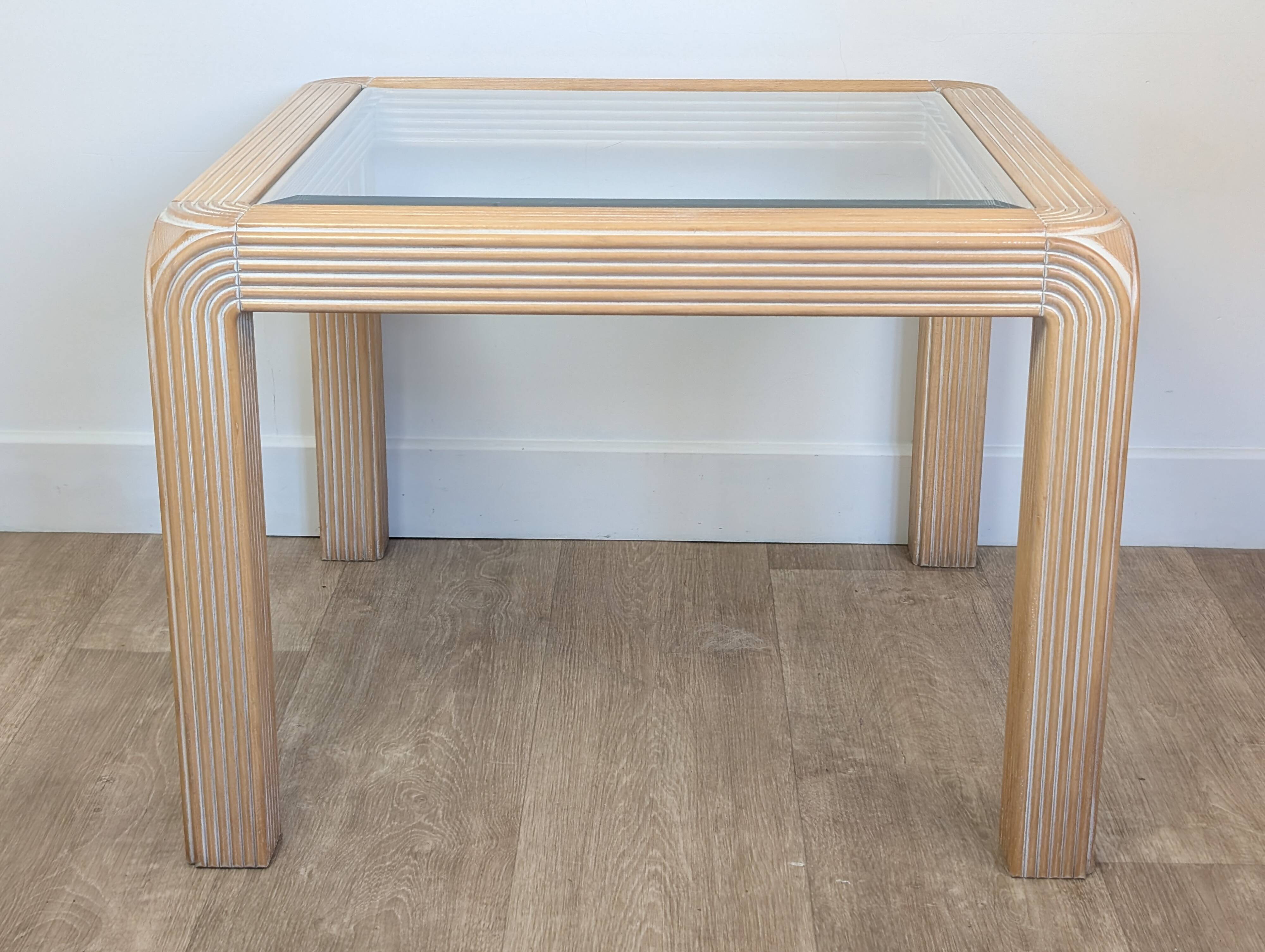Wood and glass coffee table