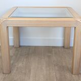 Table basse bois et verre