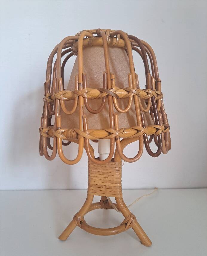 Paire de lampes de chevet en bambou