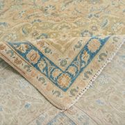 Sky Blue Hand Knotted Antique Vintage Persian Tabriz Rug, 293x407 Cm