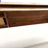 Solid oak farmhouse table, square legs.